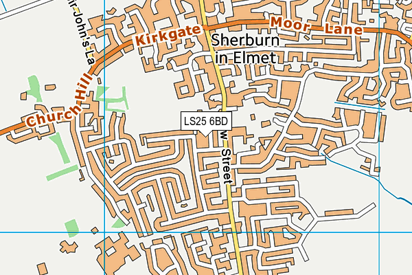 LS25 6BD map - OS VectorMap District (Ordnance Survey)