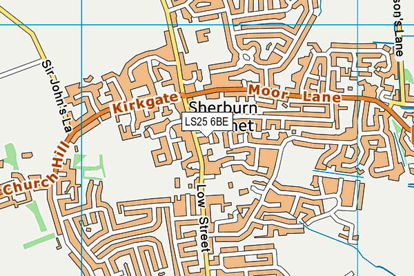 LS25 6BE map - OS VectorMap District (Ordnance Survey)