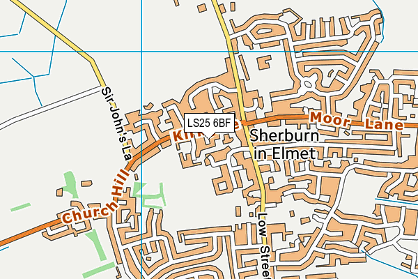 LS25 6BF map - OS VectorMap District (Ordnance Survey)