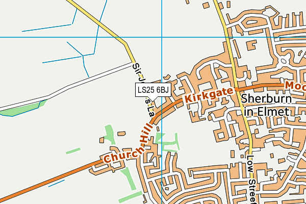 LS25 6BJ map - OS VectorMap District (Ordnance Survey)