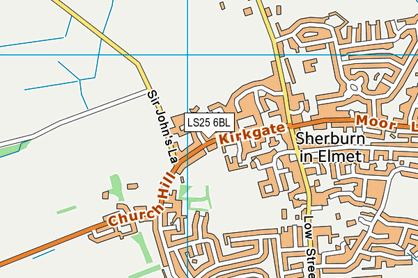 LS25 6BL map - OS VectorMap District (Ordnance Survey)