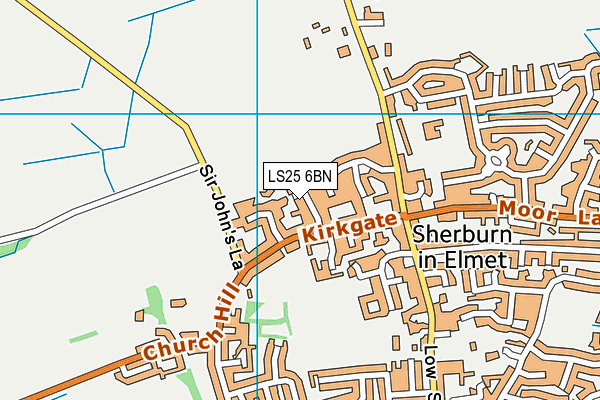 LS25 6BN map - OS VectorMap District (Ordnance Survey)