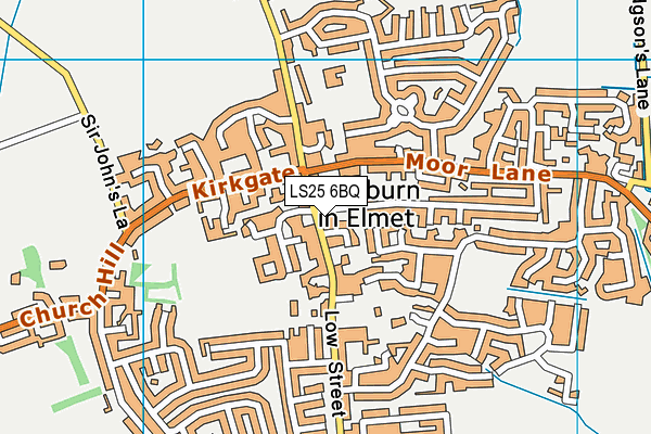 LS25 6BQ map - OS VectorMap District (Ordnance Survey)