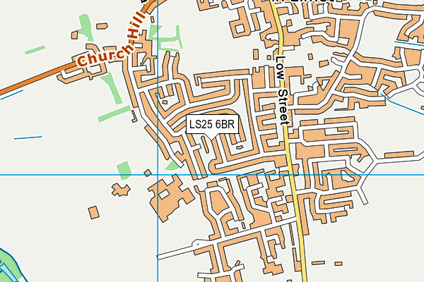 LS25 6BR map - OS VectorMap District (Ordnance Survey)