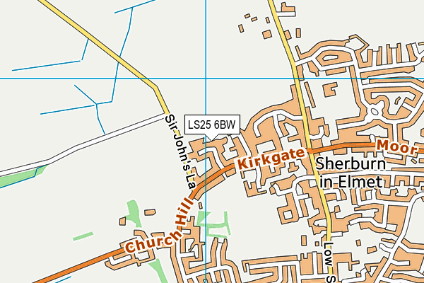 LS25 6BW map - OS VectorMap District (Ordnance Survey)
