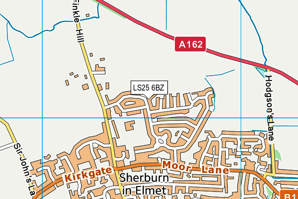 LS25 6BZ map - OS VectorMap District (Ordnance Survey)