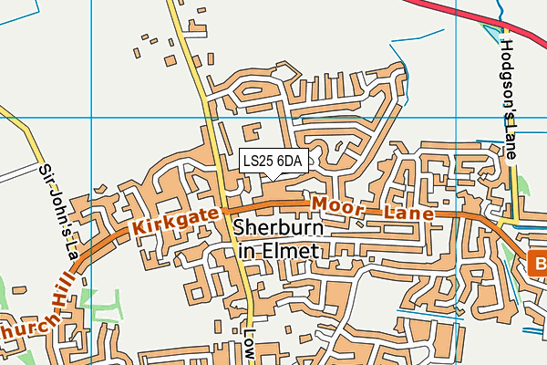 LS25 6DA map - OS VectorMap District (Ordnance Survey)