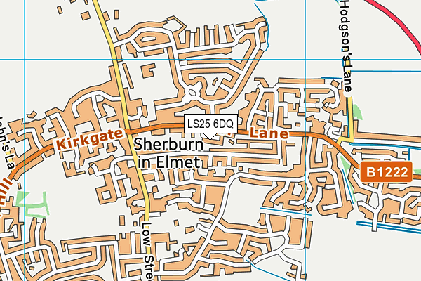 LS25 6DQ map - OS VectorMap District (Ordnance Survey)