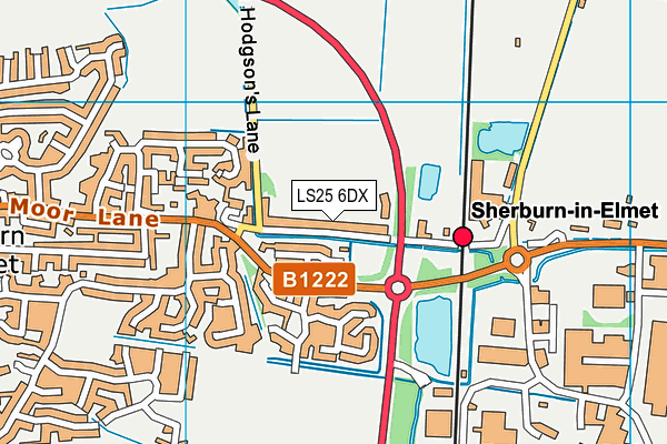 LS25 6DX map - OS VectorMap District (Ordnance Survey)