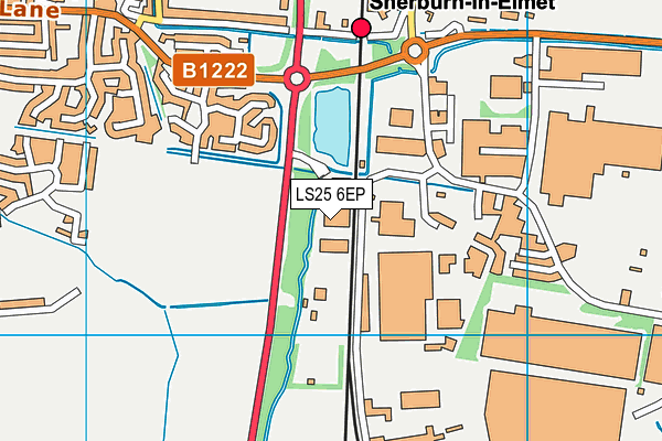 LS25 6EP map - OS VectorMap District (Ordnance Survey)