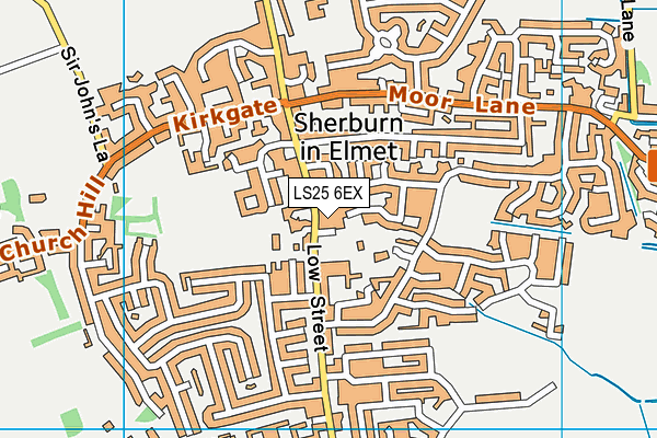 LS25 6EX map - OS VectorMap District (Ordnance Survey)