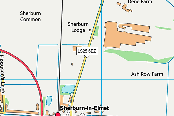 LS25 6EZ map - OS VectorMap District (Ordnance Survey)