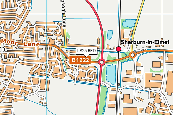 LS25 6FD map - OS VectorMap District (Ordnance Survey)