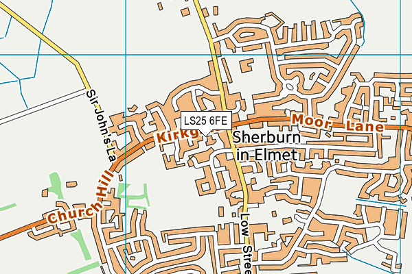 LS25 6FE map - OS VectorMap District (Ordnance Survey)