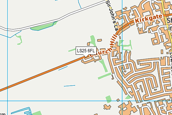 LS25 6FL map - OS VectorMap District (Ordnance Survey)