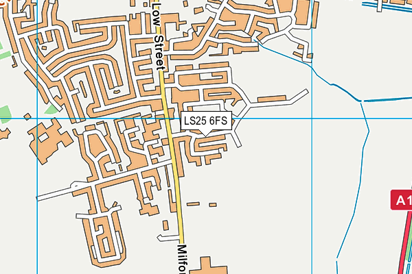LS25 6FS map - OS VectorMap District (Ordnance Survey)
