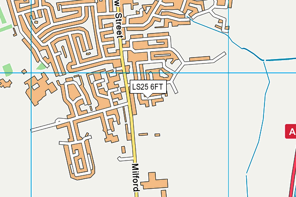 LS25 6FT map - OS VectorMap District (Ordnance Survey)