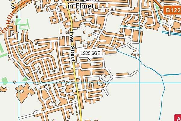 LS25 6GE map - OS VectorMap District (Ordnance Survey)