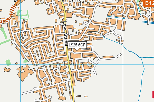 LS25 6GF map - OS VectorMap District (Ordnance Survey)