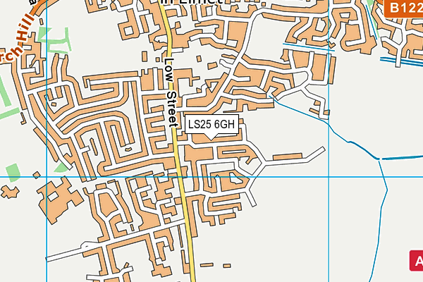 LS25 6GH map - OS VectorMap District (Ordnance Survey)