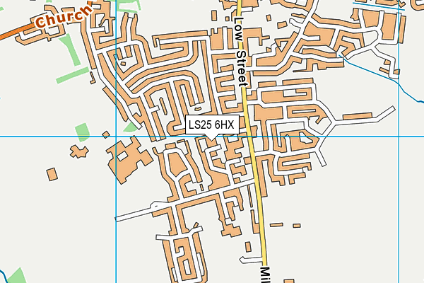 LS25 6HX map - OS VectorMap District (Ordnance Survey)