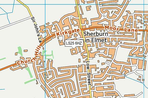 Sherburn Eversley Cricket Club map (LS25 6HZ) - OS VectorMap District (Ordnance Survey)