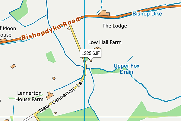 LS25 6JF map - OS VectorMap District (Ordnance Survey)