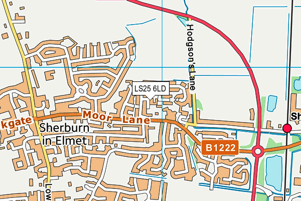 LS25 6LD map - OS VectorMap District (Ordnance Survey)