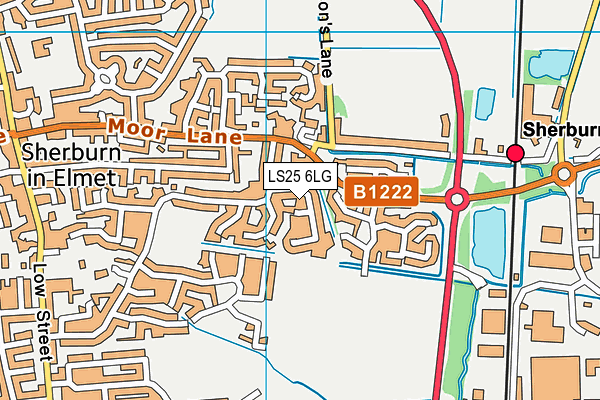 LS25 6LG map - OS VectorMap District (Ordnance Survey)