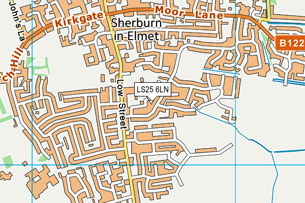 LS25 6LN map - OS VectorMap District (Ordnance Survey)