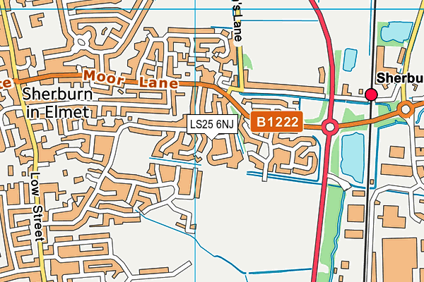 LS25 6NJ map - OS VectorMap District (Ordnance Survey)