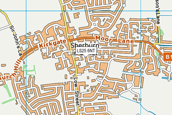LS25 6NT map - OS VectorMap District (Ordnance Survey)
