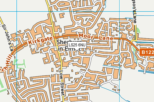 LS25 6NU map - OS VectorMap District (Ordnance Survey)