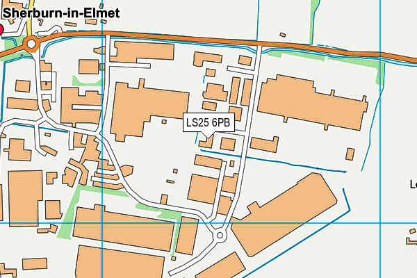 LS25 6PB map - OS VectorMap District (Ordnance Survey)