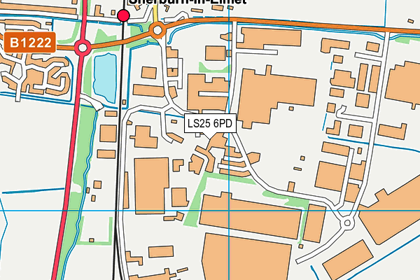 LS25 6PD map - OS VectorMap District (Ordnance Survey)