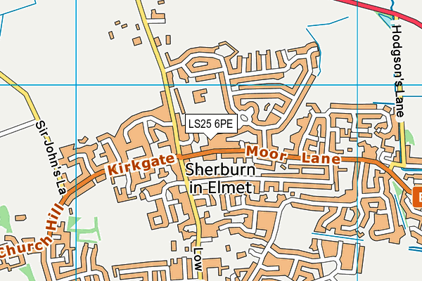 LS25 6PE map - OS VectorMap District (Ordnance Survey)