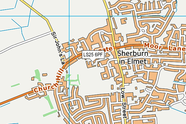 LS25 6PF map - OS VectorMap District (Ordnance Survey)