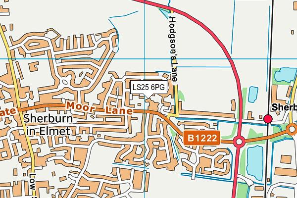 LS25 6PG map - OS VectorMap District (Ordnance Survey)