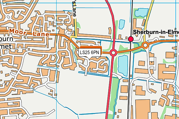 LS25 6PN map - OS VectorMap District (Ordnance Survey)