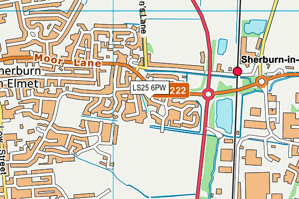 LS25 6PW map - OS VectorMap District (Ordnance Survey)