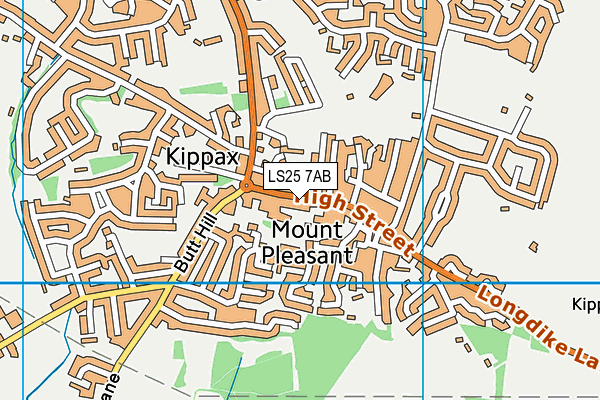 LS25 7AB map - OS VectorMap District (Ordnance Survey)