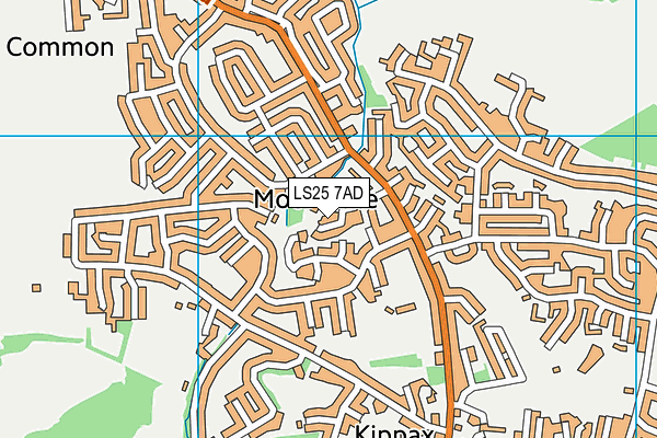 LS25 7AD map - OS VectorMap District (Ordnance Survey)