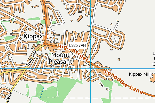 LS25 7AH map - OS VectorMap District (Ordnance Survey)