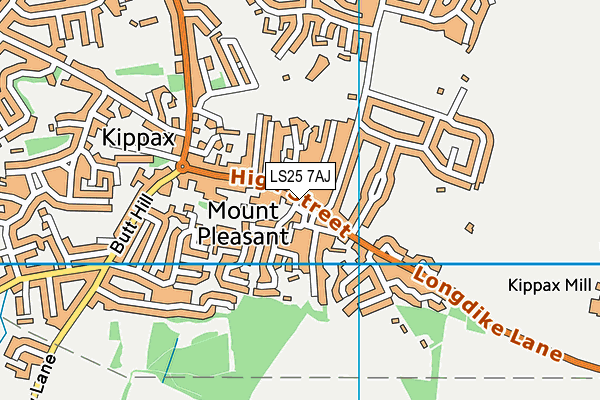 LS25 7AJ map - OS VectorMap District (Ordnance Survey)