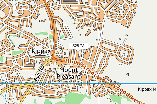 LS25 7AL map - OS VectorMap District (Ordnance Survey)
