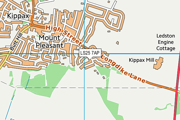 LS25 7AP map - OS VectorMap District (Ordnance Survey)