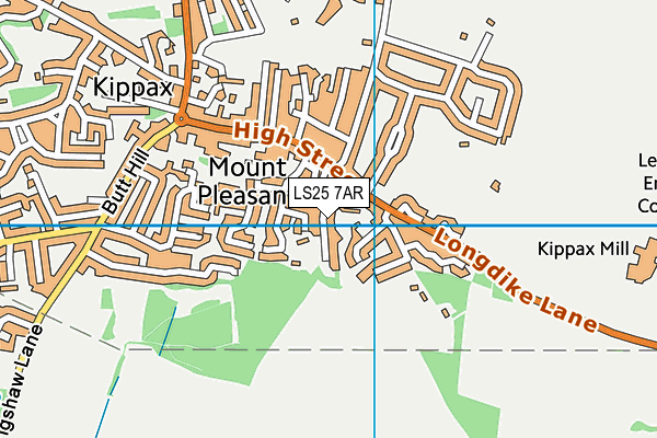 LS25 7AR map - OS VectorMap District (Ordnance Survey)