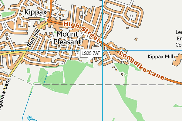 LS25 7AT map - OS VectorMap District (Ordnance Survey)