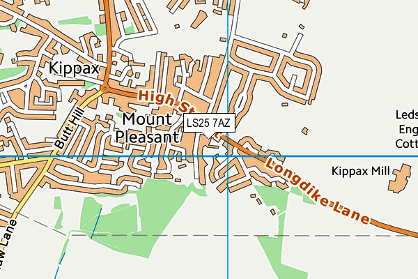 LS25 7AZ map - OS VectorMap District (Ordnance Survey)