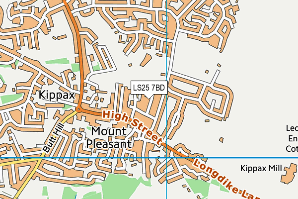 LS25 7BD map - OS VectorMap District (Ordnance Survey)